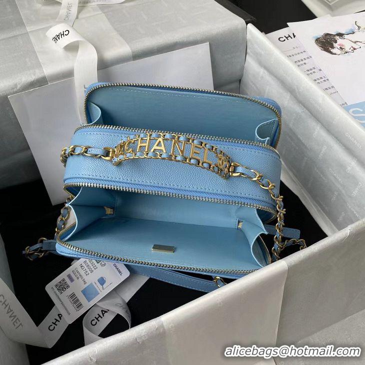 Top Quality Chanel Bag Grained Calfskin&Gold-Tone Metal AS3222 Blue