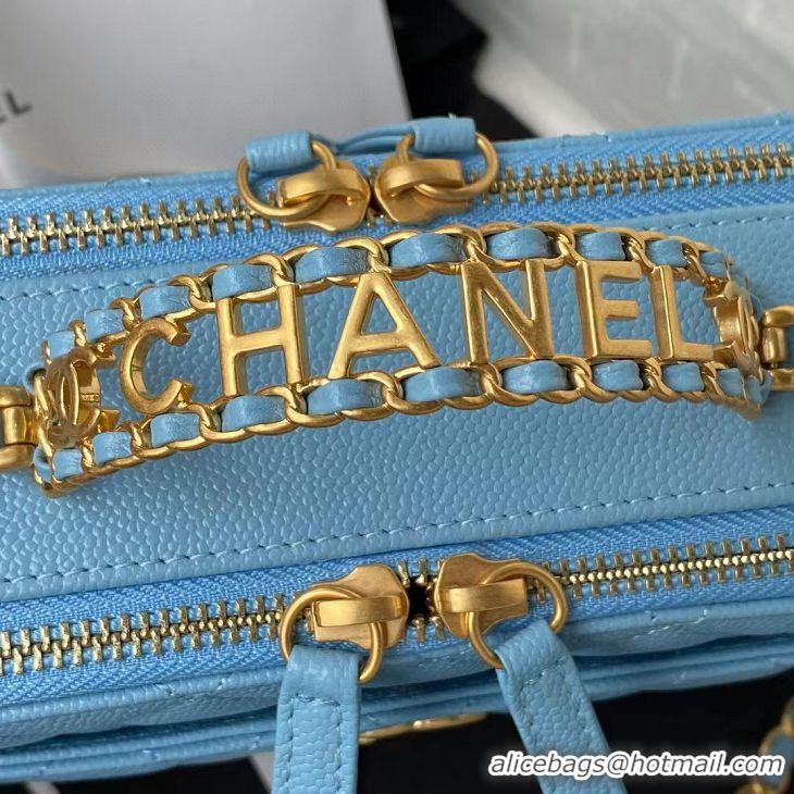 Top Quality Chanel Bag Grained Calfskin&Gold-Tone Metal AS3222 Blue