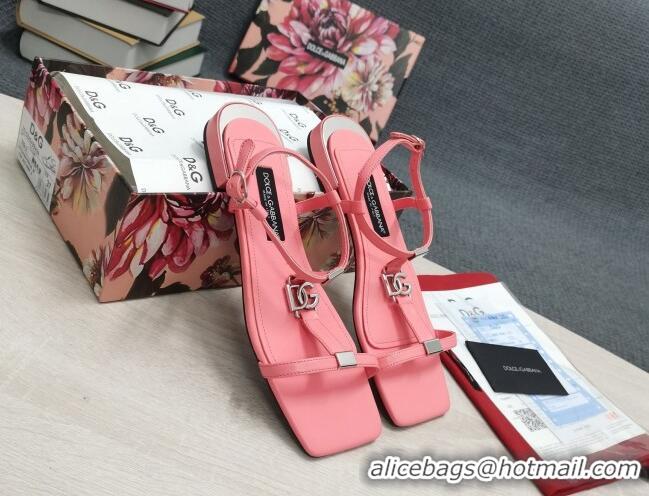 Luxury Dolce & Gabbana DG Calfskin Sandals Pink 042202