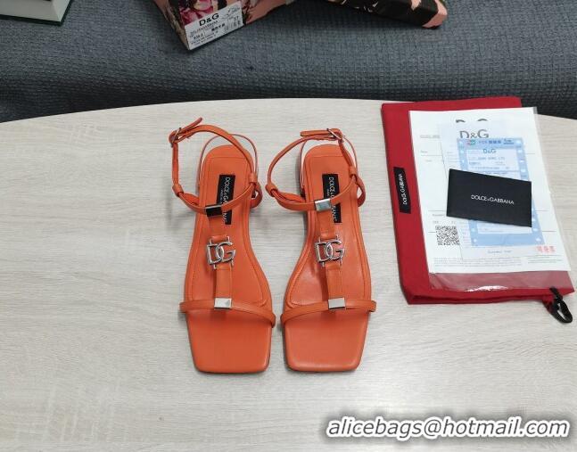 Unique Style Dolce & Gabbana DG Calfskin Sandals Orange 042203