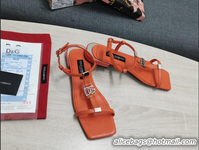 Unique Style Dolce & Gabbana DG Calfskin Sandals Orange 042203