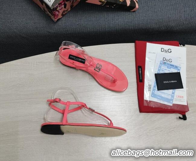 Good Taste Dolce & Gabbana DG Calfskin Thong Sandals Pink 042213