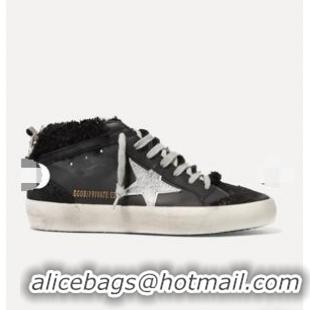 High Quality Golden Goose Super-Star Sneakers in Shearling and Calfskin GB0368 Black