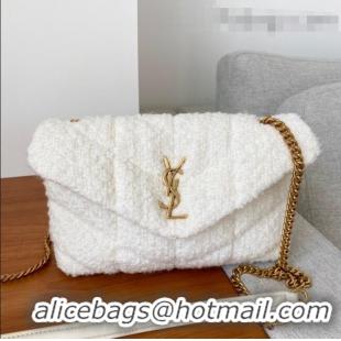 Market Sells Saint Laurent Loulou Puffer Mini Bag in White Tweed 620333 2021