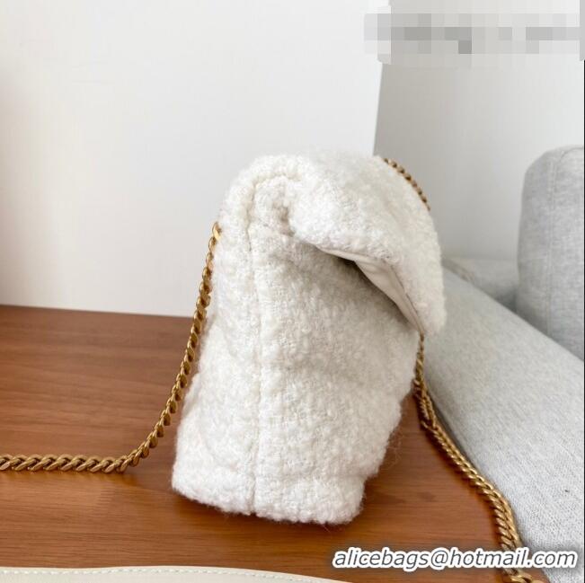 Market Sells Saint Laurent Loulou Puffer Mini Bag in White Tweed 620333 2021