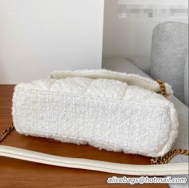 Market Sells Saint Laurent Loulou Puffer Mini Bag in White Tweed 620333 2021