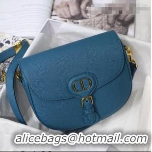 Good Quality Dior Medium Bobby Grained Leather Shoulder Bag M8010 Ocean Blue 2021