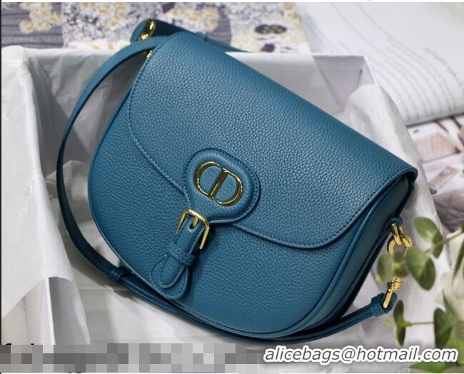 Good Quality Dior Medium Bobby Grained Leather Shoulder Bag M8010 Ocean Blue 2021