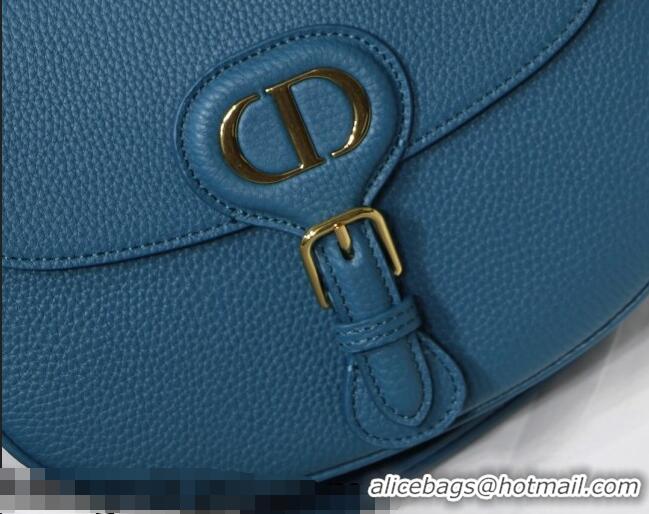 Good Quality Dior Medium Bobby Grained Leather Shoulder Bag M8010 Ocean Blue 2021