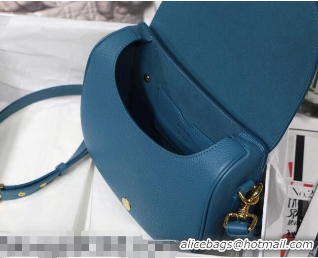 Good Quality Dior Medium Bobby Grained Leather Shoulder Bag M8010 Ocean Blue 2021