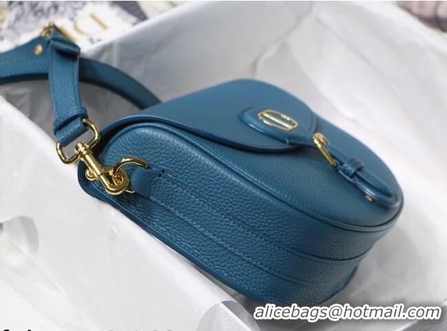 Good Quality Dior Medium Bobby Grained Leather Shoulder Bag M8010 Ocean Blue 2021