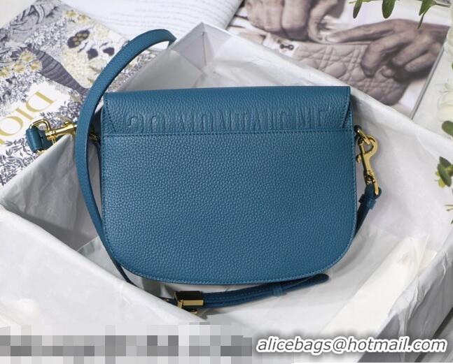 Good Quality Dior Medium Bobby Grained Leather Shoulder Bag M8010 Ocean Blue 2021