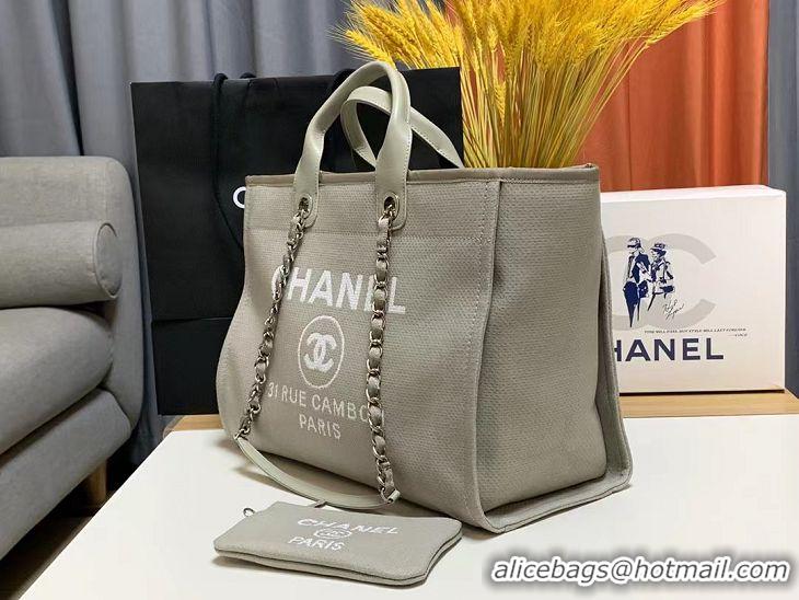 Market Sells Chanel Deauville Mixed Fibers Large Shopping Bag A66941 Dark Gray 2022