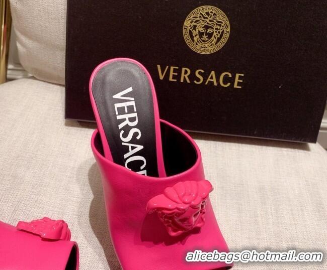 Good Looking Versace Calfskin Platform Slide Sandals 14cm Pink 031946