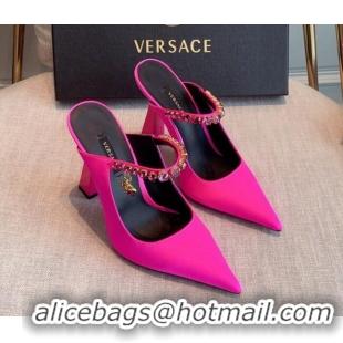 Low Price Versace Silk High Heel Mules 11cm Pink 031949