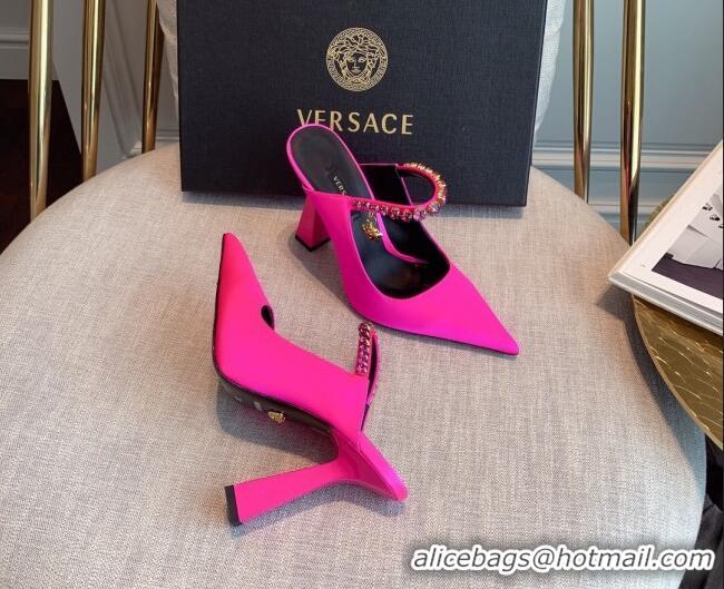 Low Price Versace Silk High Heel Mules 11cm Pink 031949