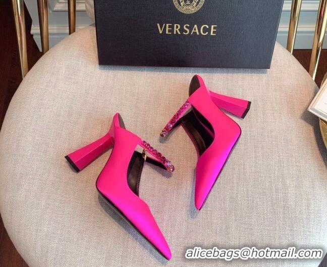 Low Price Versace Silk High Heel Mules 11cm Pink 031949