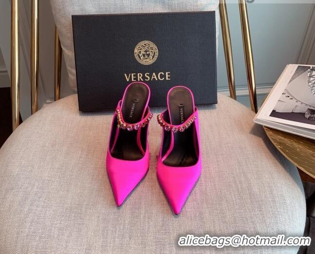 Low Price Versace Silk High Heel Mules 11cm Pink 031949