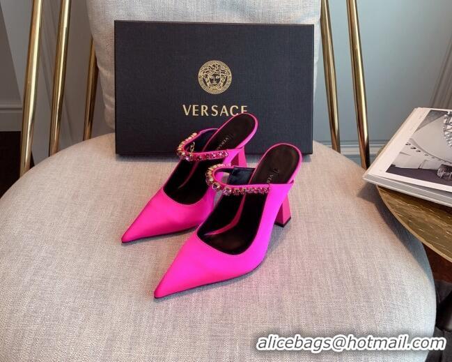 Low Price Versace Silk High Heel Mules 11cm Pink 031949