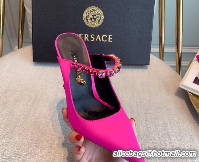 Low Price Versace Silk High Heel Mules 11cm Pink 031949