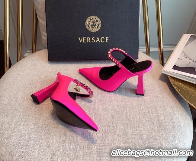 Low Price Versace Silk High Heel Mules 11cm Pink 031949