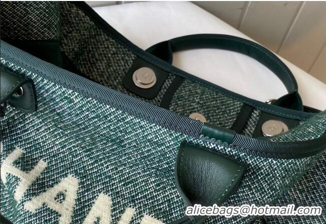 Famous Brand Chanel Deauville Mixed Fibers Large Shopping Bag A66941 Green 2021