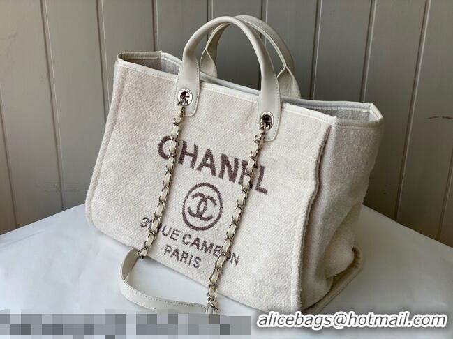 Promotional Chanel Deauville Mixed Fibers Large Shopping Bag A66941 White 2021