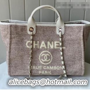 Low Cost Chanel Deauville Mixed Fibers Large Shopping Bag A66941 Beige 2021