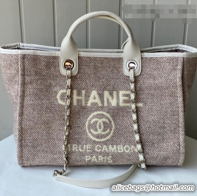 Low Cost Chanel Deauville Mixed Fibers Large Shopping Bag A66941 Beige 2021