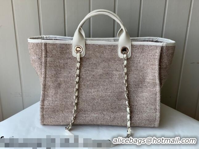 Low Cost Chanel Deauville Mixed Fibers Large Shopping Bag A66941 Beige 2021