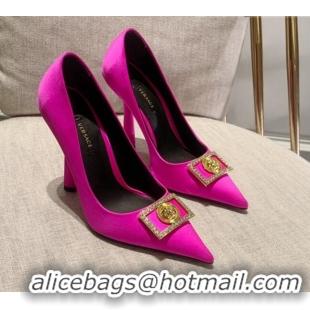 Durable Versace Silk High Heel Pumps 11cm Hot Pink 032807