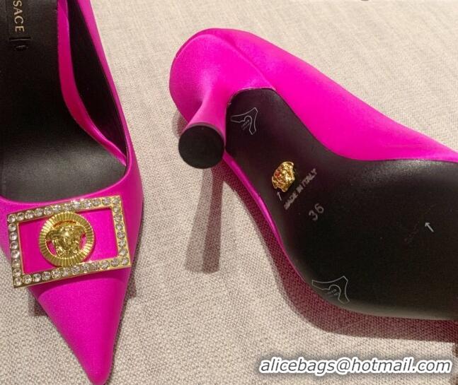 Durable Versace Silk High Heel Pumps 11cm Hot Pink 032807