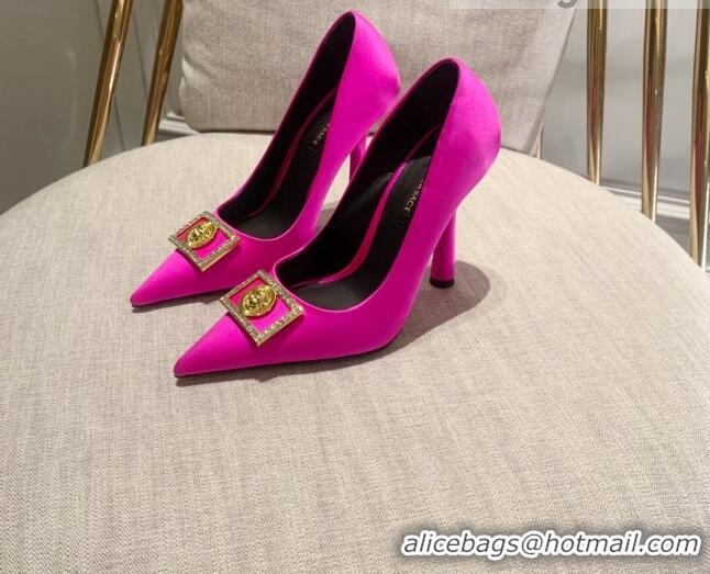 Durable Versace Silk High Heel Pumps 11cm Hot Pink 032807