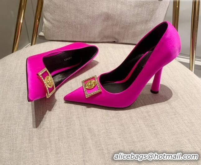 Durable Versace Silk High Heel Pumps 11cm Hot Pink 032807