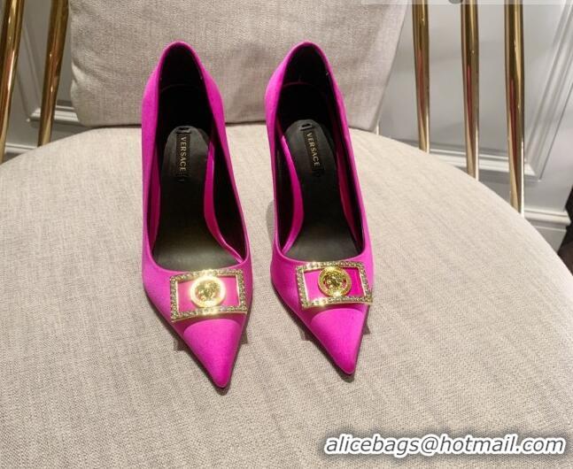 Durable Versace Silk High Heel Pumps 11cm Hot Pink 032807