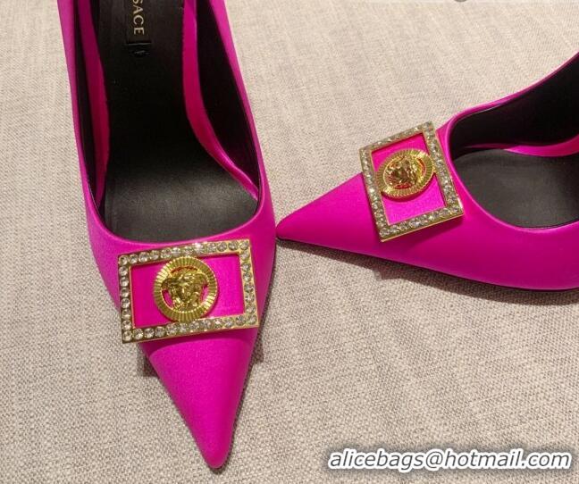 Durable Versace Silk High Heel Pumps 11cm Hot Pink 032807