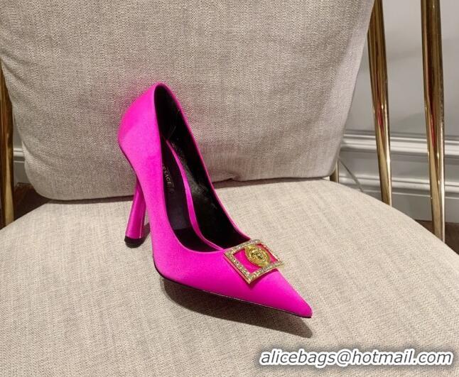 Durable Versace Silk High Heel Pumps 11cm Hot Pink 032807