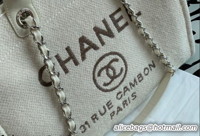 Buy Discount Chanel Deauville Mixed Fibers Large Shopping Bag A66941 White 2021