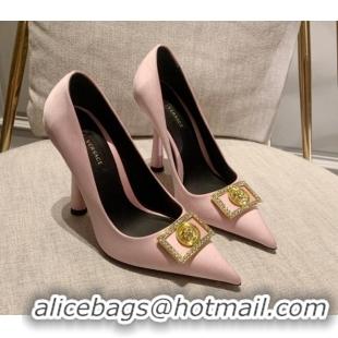 Best Grade Versace Silk High Heel Pumps 11cm Light Pink 032808