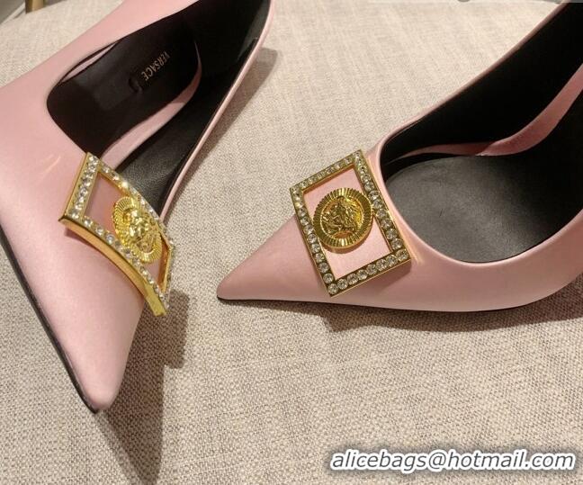 Best Grade Versace Silk High Heel Pumps 11cm Light Pink 032808