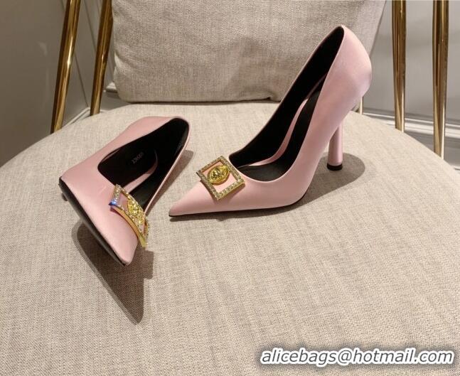 Best Grade Versace Silk High Heel Pumps 11cm Light Pink 032808