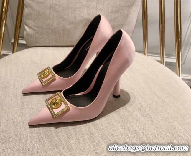 Best Grade Versace Silk High Heel Pumps 11cm Light Pink 032808