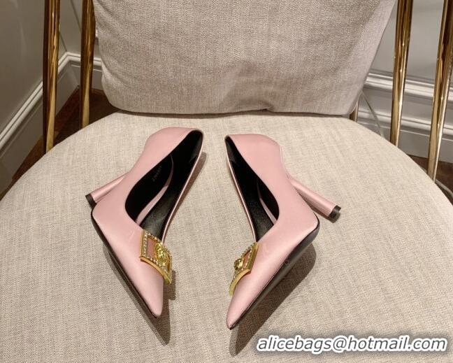 Best Grade Versace Silk High Heel Pumps 11cm Light Pink 032808