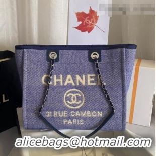 Promotional Chanel Deauville Mixed Fibers Medium Shopping Bag A67001 Purple 2021