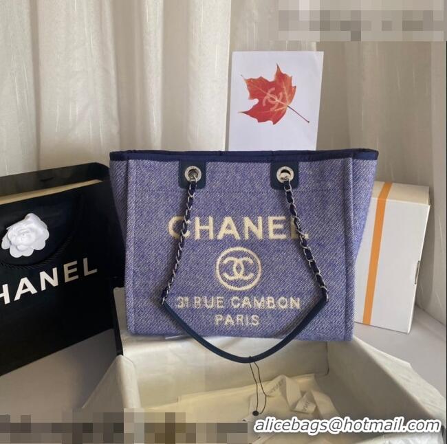 Promotional Chanel Deauville Mixed Fibers Medium Shopping Bag A67001 Purple 2021