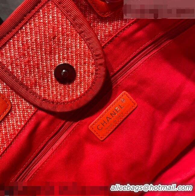 Top Grade Chanel Deauville Mixed Fibers Large Shopping Bag A66941 Red 2021