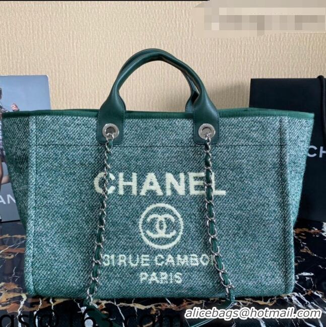 Super Quality Chanel Deauville Mixed Fibers Large Shopping Bag A66941 Cyan 2021