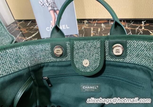 Super Quality Chanel Deauville Mixed Fibers Large Shopping Bag A66941 Cyan 2021