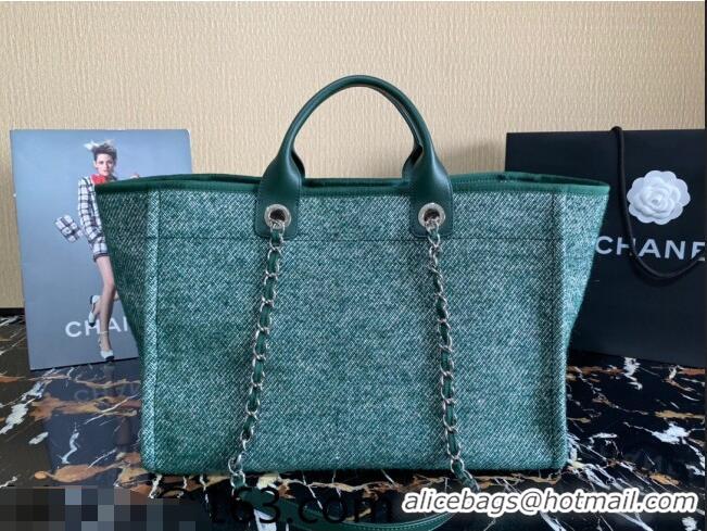 Super Quality Chanel Deauville Mixed Fibers Large Shopping Bag A66941 Cyan 2021