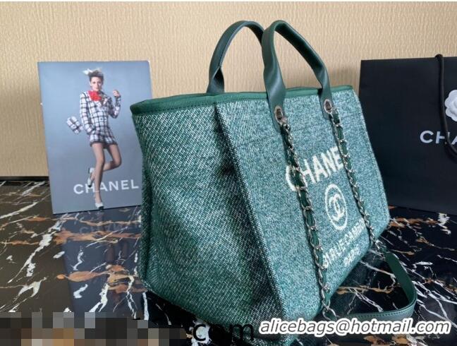 Super Quality Chanel Deauville Mixed Fibers Large Shopping Bag A66941 Cyan 2021